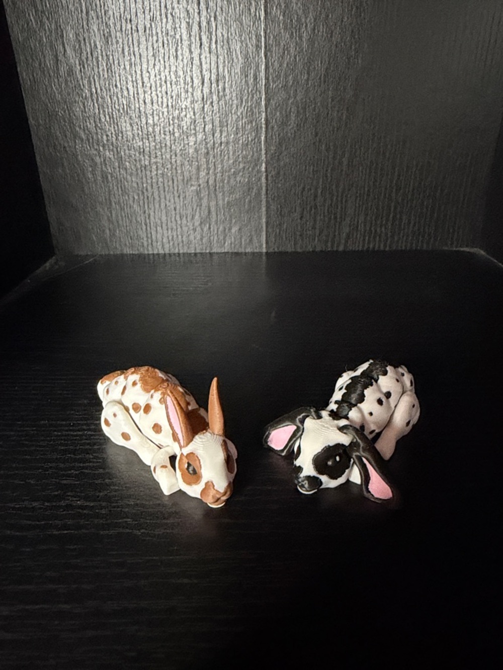 2 mini 3D printed bunnies